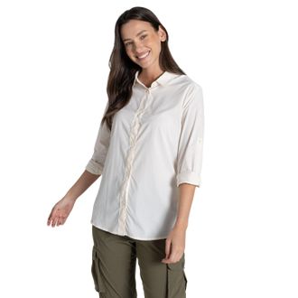 Craghoppers Womens/Ladies Freeda Nosilife Long-Sleeved Shirt (Sea Salt) - Beige - Size 8 UK