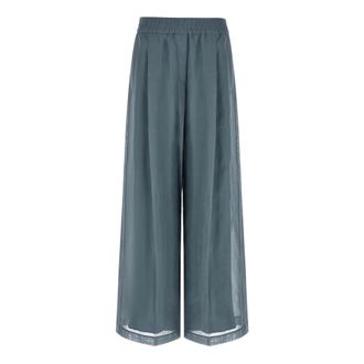 Brunello Cucinelli Dames, Broeken, Blauw, Maat: 2XS Katoen