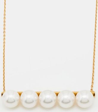 Tasaki Balance Luxe Cultured Pearl 18K Yellow Gold Necklace
