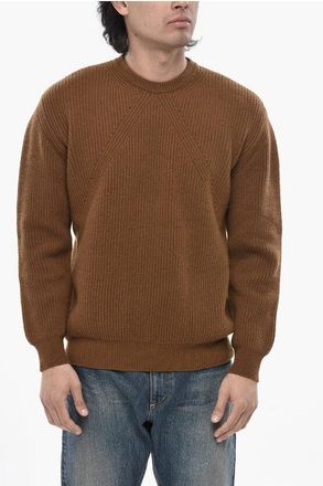 Paolo Pecora Virgin Wool Ribbed Crewneck Sweater size M