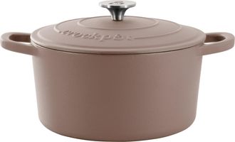 Crock-pot Artisan 5 Quart Enameled Cast Iron Dutch Oven in Matte Dusty Pink
