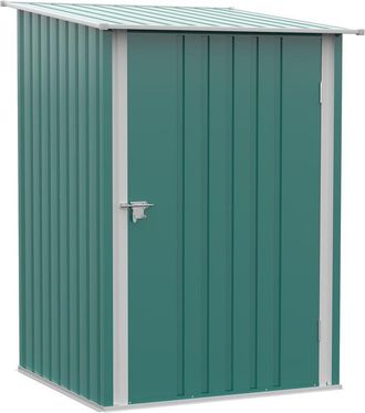 OUTSUNNY Cobertizo De Jard&iacute;n 0,92 M&sup2; 100x103x160 Cm Caseta De Jard&iacute;n Met&aacute;lica Con 1 Puerta Y Cerradura Para Almacenamiento De Herramientas Marr&oacute;n