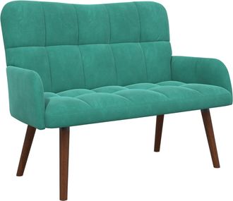 vidaXL Sof&aacute; De 2 Plazas Tuquesa 115 X 61 X 87 Cm Terciopelo Vidaxl