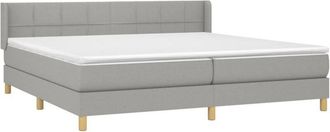 vidaXL Vidaxl - Cama Box Spring Con Colch&oacute;n Tela Gris Claro 200x200 Cm