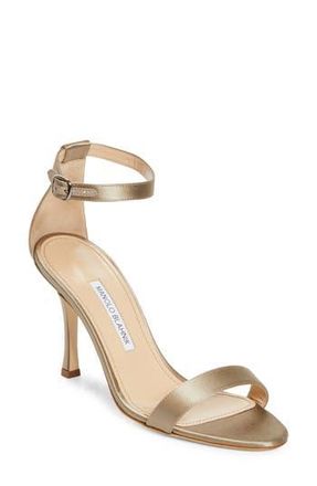 Manolo Blahnik Chaos Ankle Strap Sandal in Medium Brown at Nordstrom Rack, Size 7Us / 37Eu