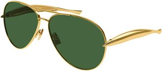 Bottega Veneta Metalen Zonnebril Stijlvol Ss 25 - Dames - Zonnebrillen - Geel - 64 MM - Accessoires