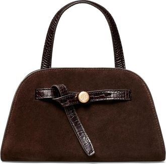 Tory Burch Romy Suede Small Bauletto - Dames - Handtassen - Bruin - ONE Size - Su&egrave;de - Tassen