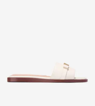 Cole Haan Womens Go-To Emalia Slide Bow Sandals - White Size 10.5