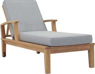 ModWay Discontinued Modway Marina Teak Outdoor Patio Single Chaise