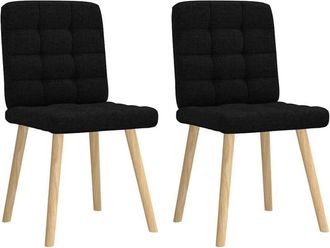 vidaXL Sillas de comedor 2 unidades tela negro Vidaxl