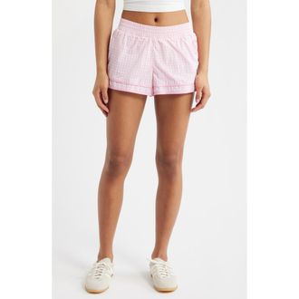LoveShackFancy Lavey Gingham Shorts in Tickled Pink at Nordstrom, Size Xx-Small