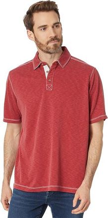 Johnston & Murphy Vintage Slub Polo Mens Clothing Red : 2XL, Polyester/Modal