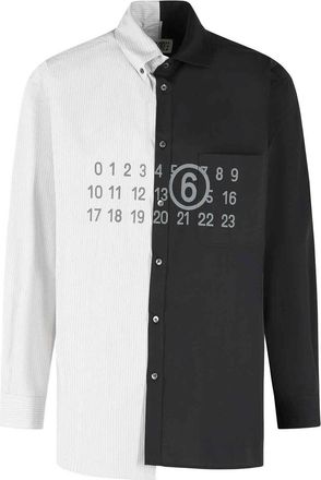 Maison Margiela Color Block Black And White Cotton Shirt