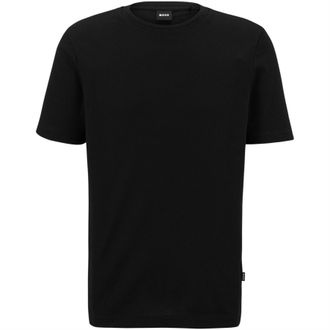 HUGO BOSS Heren Boss Katoen Regular T-shirt (Zwart)
