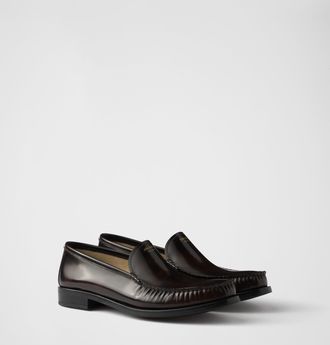 Prada Brushed leather loafers