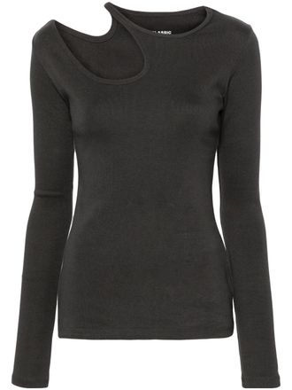 Low Classic cut-out detail top - women - Cotton/Polyurethane - M - Grey