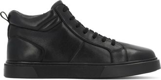 Kazar Zwarte enkelsneakers van natuurlijk leer - Heren - Sneakers - Zwart - 40 EU - Leer - Schoenen