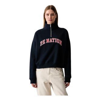 P.E Nation Legacy Quarter Zip Sweat - Dames - Sweatshirts - Blauw - S - Katoen - Hoodies & sweatvesten