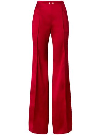 Genny satin-finish flared trousers
