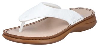 Rieker Zehentrenner RIEKER, Damen, Gr. 36 (3,5), weiss (wei&szlig;), Lederimitat, unifarben, Schuhe Zehentrenner, Sommerschuh, Schlappen mit Zehensteg