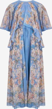 Zimmermann Langes Cape-Kleid aus gebl&uuml;mtem Georgette Cascadian