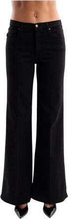 People Emilia Wide Jeans - Dames - Loose Fit Jeans - Zwart - W27 - Katoen - Jeans