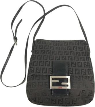 Fendi Pre-owned Cross Body Bags, female, Black, Size: ONE SIZE Pre-owned Vintage Pochette Shoulder Bag