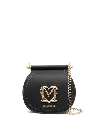 Love Moschino logo-plaque crossbody bag - women - Polyurethane - OS - Black