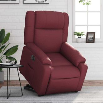 vidaXL Vidaxl - Sill&oacute;n Elevable El&eacute;ctrico Cuero Artificial Rojo Tinto