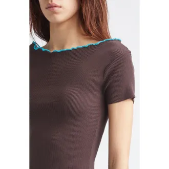 Paloma Wool Sonbou Cotton Rib Sweater in 323 - Brown at Nordstrom, Size X-Small