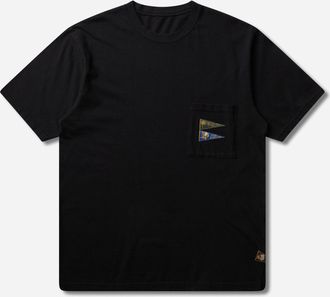 KAPITAL Men s 20/-Jersey Pennant T-Shirt (3Flags) Black