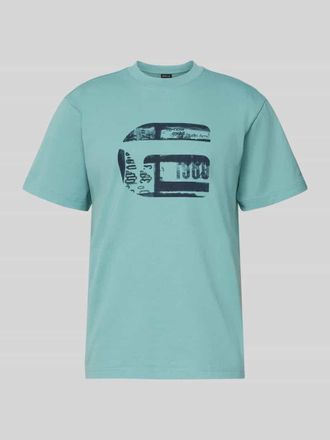 G-Star Regular Fit T-Shirt mit Logo-Print Modell icon in Tuerkis, Gr&ouml;&szlig;e XXL