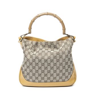 Gucci Pre-owned Womens Bamboo Top Handle Hobo Shoulder Bag - Beige - One Size
