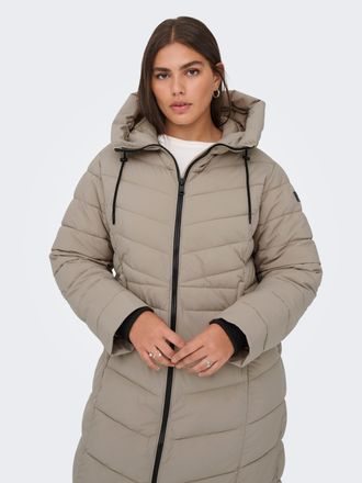 Only Carmakoma Steppmantel ONLY CARMAKOMA CARJULIET LIFE QUILT COAT OTW, Damen, Gr. XL, silber (silber mink), Web, Obermaterial: 100% Polyester, unifarben, regular f