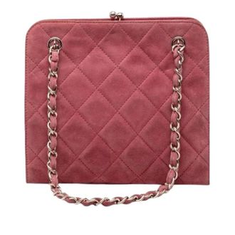 Chanel Pre-owned Kiss Lock Schoudertas - Dames - Pre-owned - Roze - Maat: ONE Size Leer