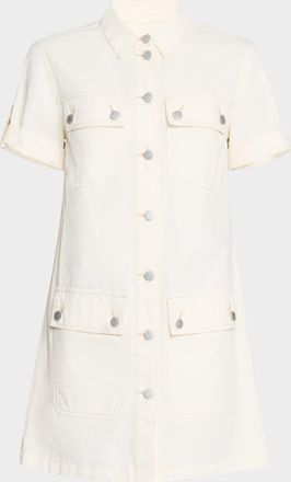 Veronica Beard Warren Short-Sleeve Denim Mini Dress