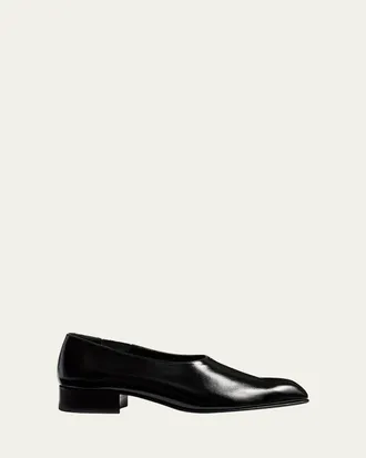 Khaite Colt Leather Slip-On Loafers