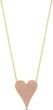 SHYMI Small Pavé Heart Pendant Necklace in Pink at Nordstrom