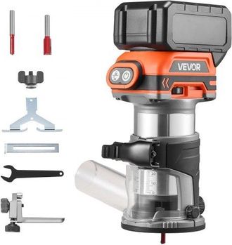 OEM Fresadora De Madera Inal&aacute;mbrica 18 V Sin Escobillas, Rebajadora El&eacute;ctrica De 6 Velocidades Variables, Con Base Fija Y Pinza De 6,35 Mm, Para Perfilar 
