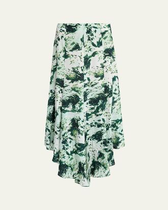 Proenza Schouler Joelle Printed Silk-Blend Skirt