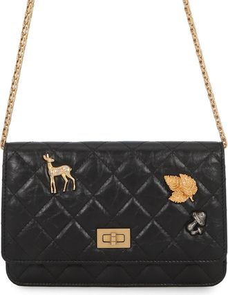 Chanel Matelasse Black Leather Chain/Shoulder Wallet (Pre-Owned)