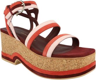Ferragamo Mysen Leather Wedge Sandal