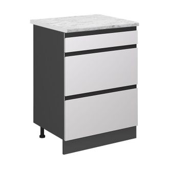 Vicco Mueble Bajo De Cocina R-line, Blanco, 60 Cm Et M&aacute;rmol