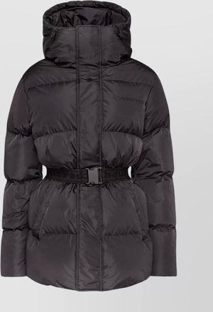 Dsquared2 quilted hooded coat belted waist