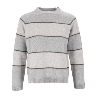 KANGRA Girocollo righe filato variegato - Dames - Truien - Grijs - Maat: XS