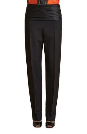 Khaite Camberly Satin Yoke Pants in Black at Nordstrom Rack, Size 12