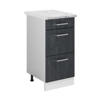 Vicco Mueble Bajo De Cocina R-line, Hormig&oacute;n Negro, 40 Cm Et M&aacute;rmol