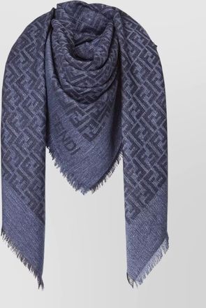 Fendi ff scarf denim style fringed rectangle