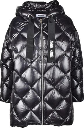 ANNIE PARIS Shiny Quilted Down Jacket with Hood