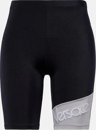 Versace Logo embroidered biker shorts